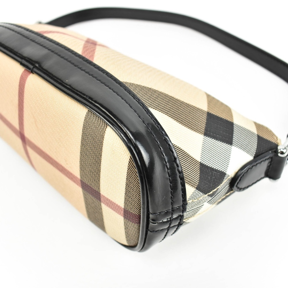 Burberry: Black Leather & Nova check Bag (nm) - Picture 5 of 8
